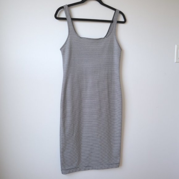 Zara Trafaluc Black and White Striped Sleeveless Bodycon Tank Dress, Siz… - Picture 3 of 14